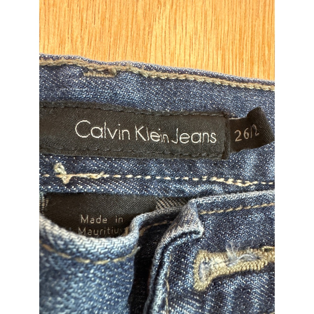 Calvin Klein Low Rise Jeans Womens Blue Size 2 Y2K Bootcut Denim Medium Wash - Picture 4 of 10